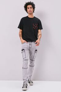 WASHED BLACK Slim-Fit Cargo Jeans, image 1