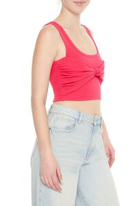 HOT PINK Cropped Bow Tank Top, image 2