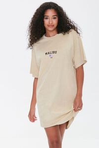 TAUPE/MULTI Malibu Graphic T-Shirt Dress, image 1