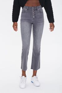 GREY High-Rise Flare Ankle Jeans, image 2