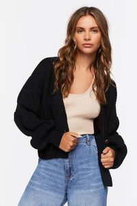 BLACK Marie Sleeve Cardigan Sweater, image 1