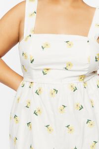 WHITE/MULTI Plus Size Floral Print Mini Dress, image 5