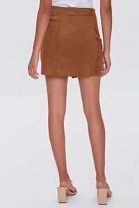 CAMEL Faux Suede Wrap-Front Skirt, image 4