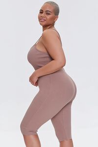 TAUPE Plus Size Ribbed Cami Romper, image 2