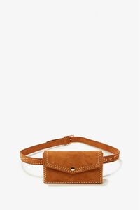 BROWN/GOLD Studded Belt Bag, image 1
