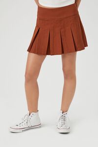 RUST Pleated Twill Mini Skirt, image 2