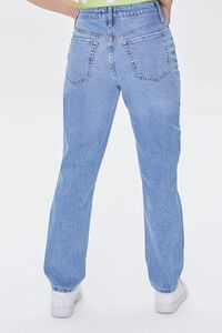 MEDIUM DENIM Recycled Cotton Distressed High-Rise Mom Jeans, image 4