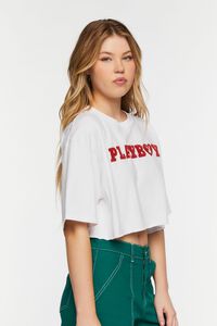 WHITE/RED Playboy Cropped Tee, image 2