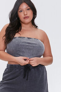 CHARCOAL Plus Size Mineral Wash Tube Top, image 1