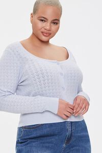 Plus Size Pointelle Cardigan Sweater, image 1