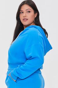 BLUE Plus Size French Terry Zip-Up Hoodie, image 2