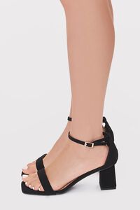BLACK Faux Leather Ankle-Strap Heels, image 2