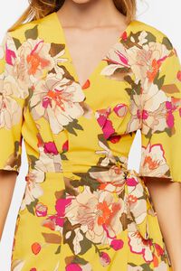 YELLOW/MULTI Floral Midi Wrap Dress, image 5