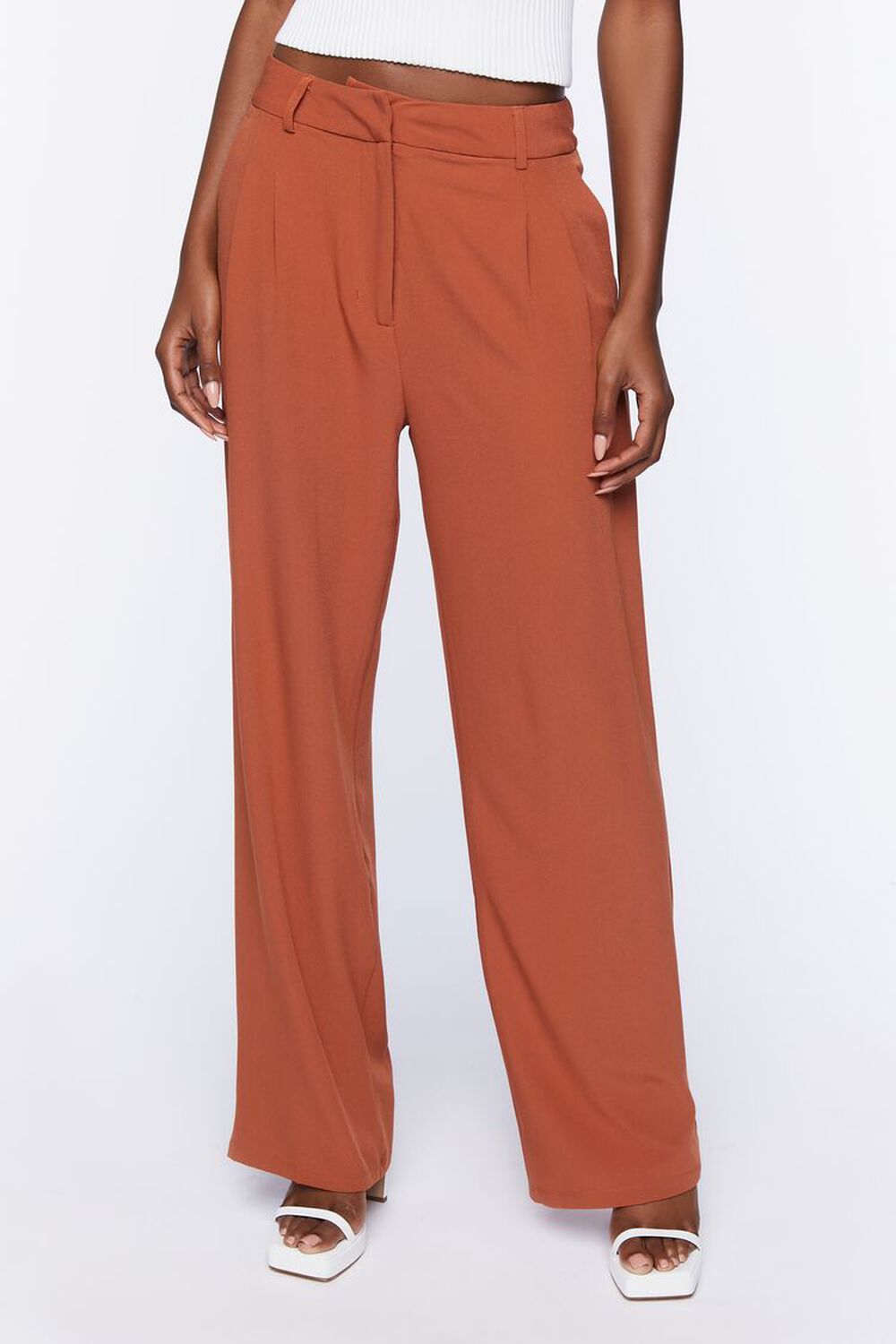 GINGER Relaxed High-Rise Crepe Pants, image 2