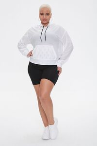 WHITE Plus Size Active Mesh Hoodie, image 4