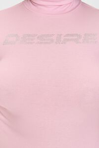PINK/MULTI Plus Size Rhinestone Desire Bodysuit, image 6