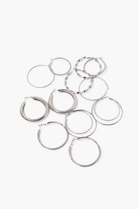 SILVER/CLEAR Twisted Hoop Earring Set, image 2