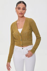 CIGAR Pointelle Knit Cardigan Sweater, image 5