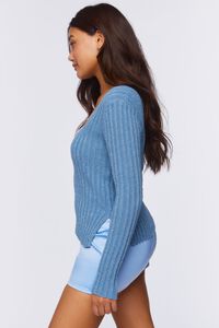 BLUE Glitter Knit Square Neck Sweater, image 3