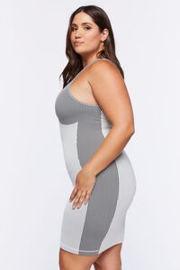 BLACK/WHITE Plus Size Striped Bodycon Mini Dress, image 2