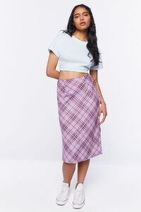 DUSK/MULTI Plaid A-Line Midi Skirt, image 5