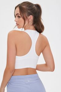 WHITE Active Ruched Sports Bra, image 3