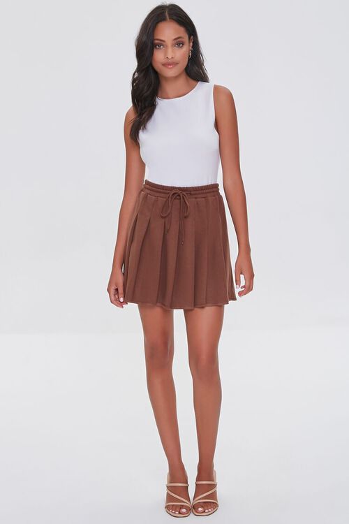 CHOCOLATE Pleated French Terry Skirt, image 5