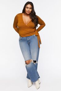 GINGER Plus Size Plunging Wrap Top, image 4