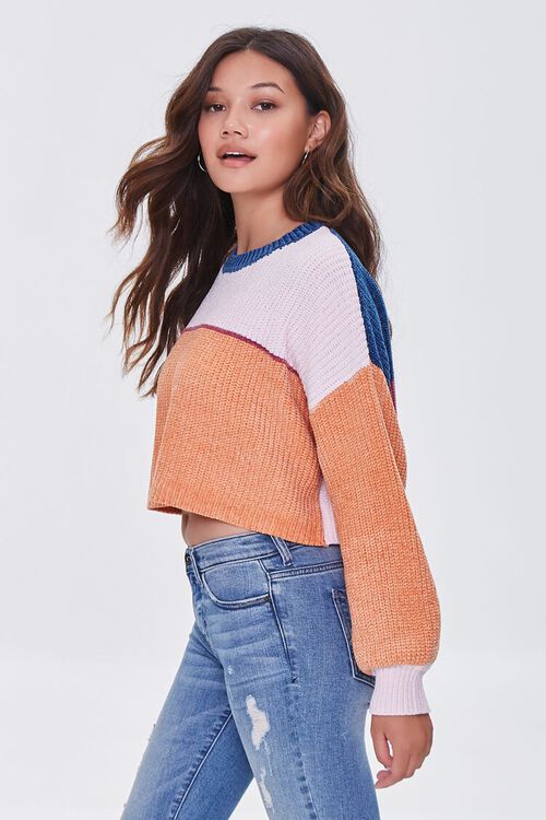 ORANGE/MULTI Cropped Colorblock Sweater, image 2