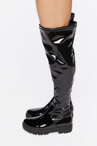 BLACK Faux Patent Leather Over-the-Knee Boots, image 2