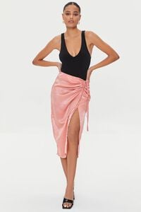 TIGERLILY Satin Ruched Skirt, image 6