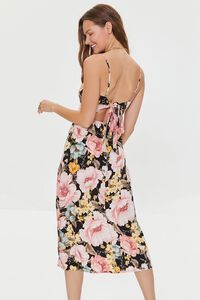 BLACK/MULTI Floral Print Cami Midi Dress, image 3