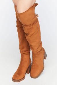 TAN Faux Suede Over-the-Knee Boots, image 1
