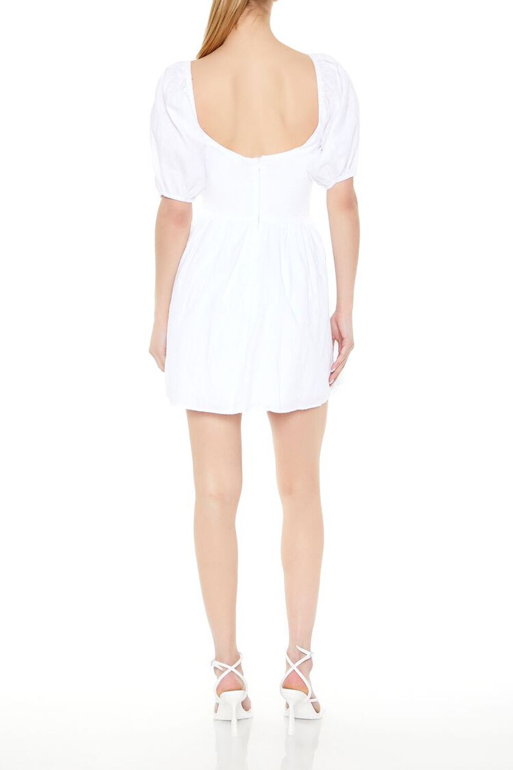 WHITE Bustier Babydoll Mini Dress, image 3