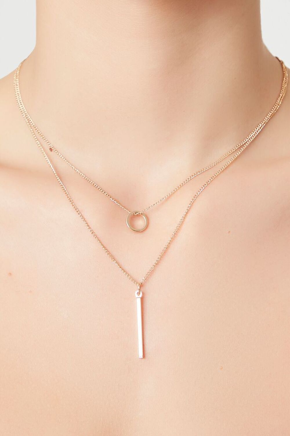Rose Gold Layered Hoop Necklace