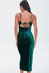 HUNTER GREEN Velour Cutout Midi Dress, image 3