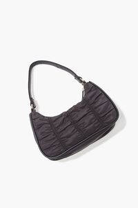 BLACK Ruched Baguette Shoulder Bag, image 2