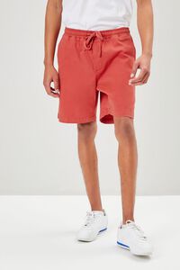 RED Cotton-Blend Drawstring Shorts, image 2
