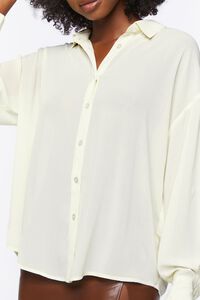 IVORY Chiffon Drop-Sleeve Shirt, image 5