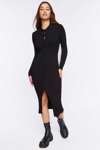 BLACK Midi Shirt Sweater Dress, image 1