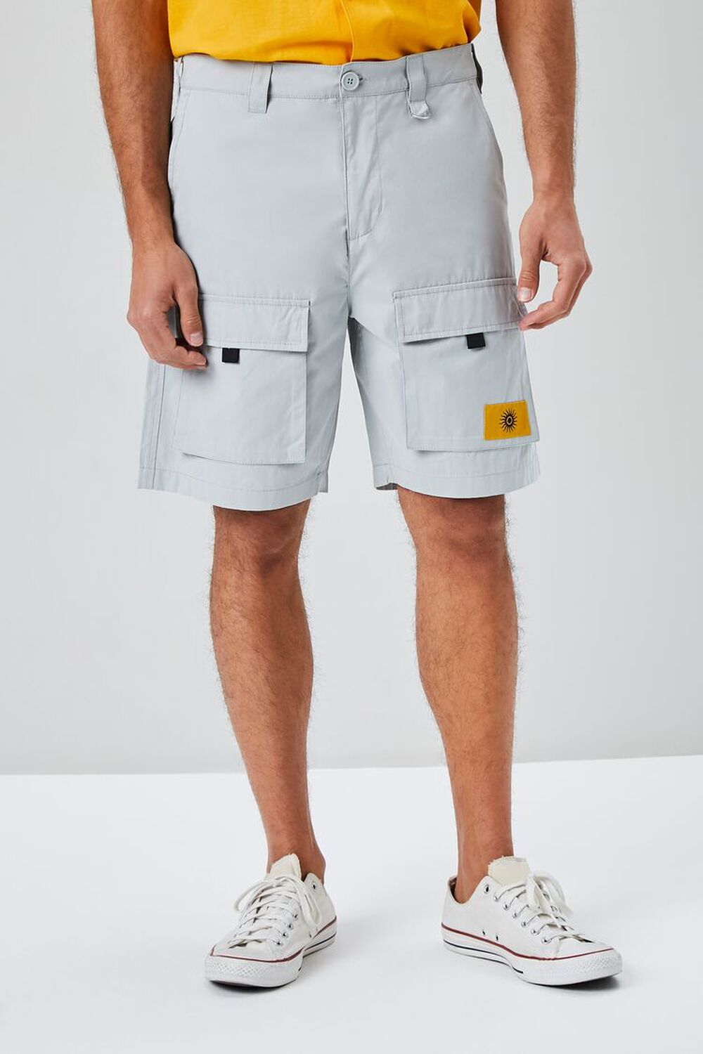 GREY Sun Patch Graphic Cargo Shorts, image 2