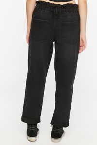 BLACK Paperbag Straight-Leg Jeans, image 3
