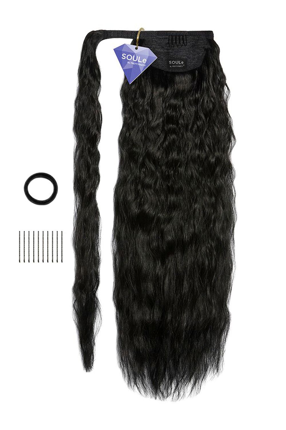 BLACK PRETTYPARTY The Caprii Hook-and-Loop Wrap-Around Ponytail, image 3