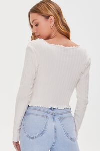 CREAM Tie-Front Ribbed Top, image 3