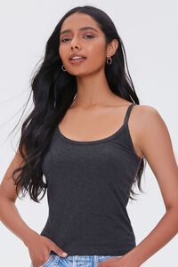 CHARCOAL HEATHER Organically Grown Cotton Scoop Neck Cami, image 5