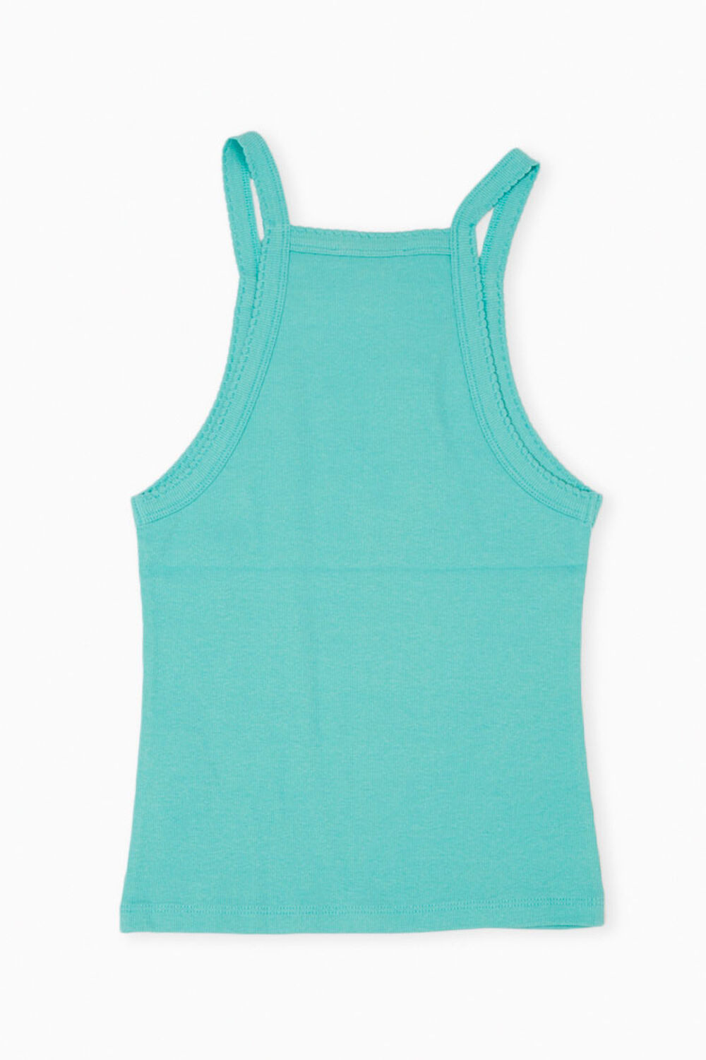 TEAL Scalloped-Trim Ribbed Cami, image 2