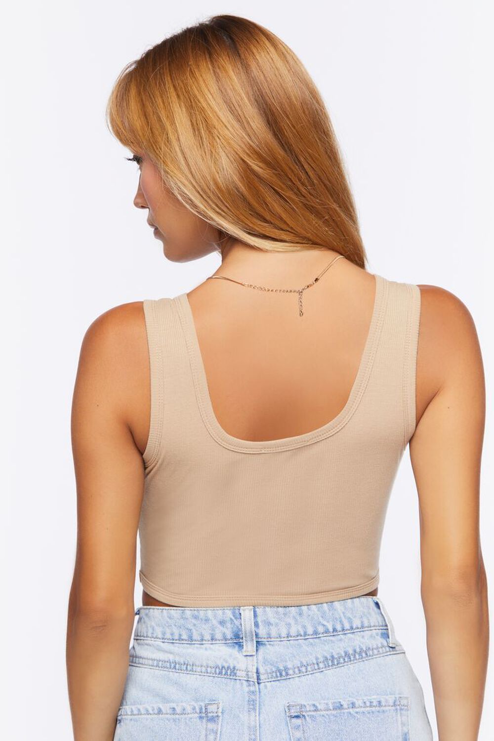 TAUPE Seamed Crop Top, image 3