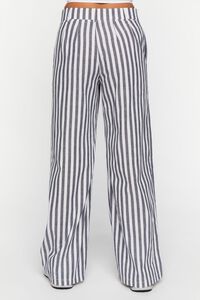 NAVY/WHITE Linen-Blend Striped Wide-Leg Pants, image 4