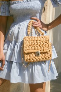 NATURAL Basketwoven Crossbody Bag, image 1