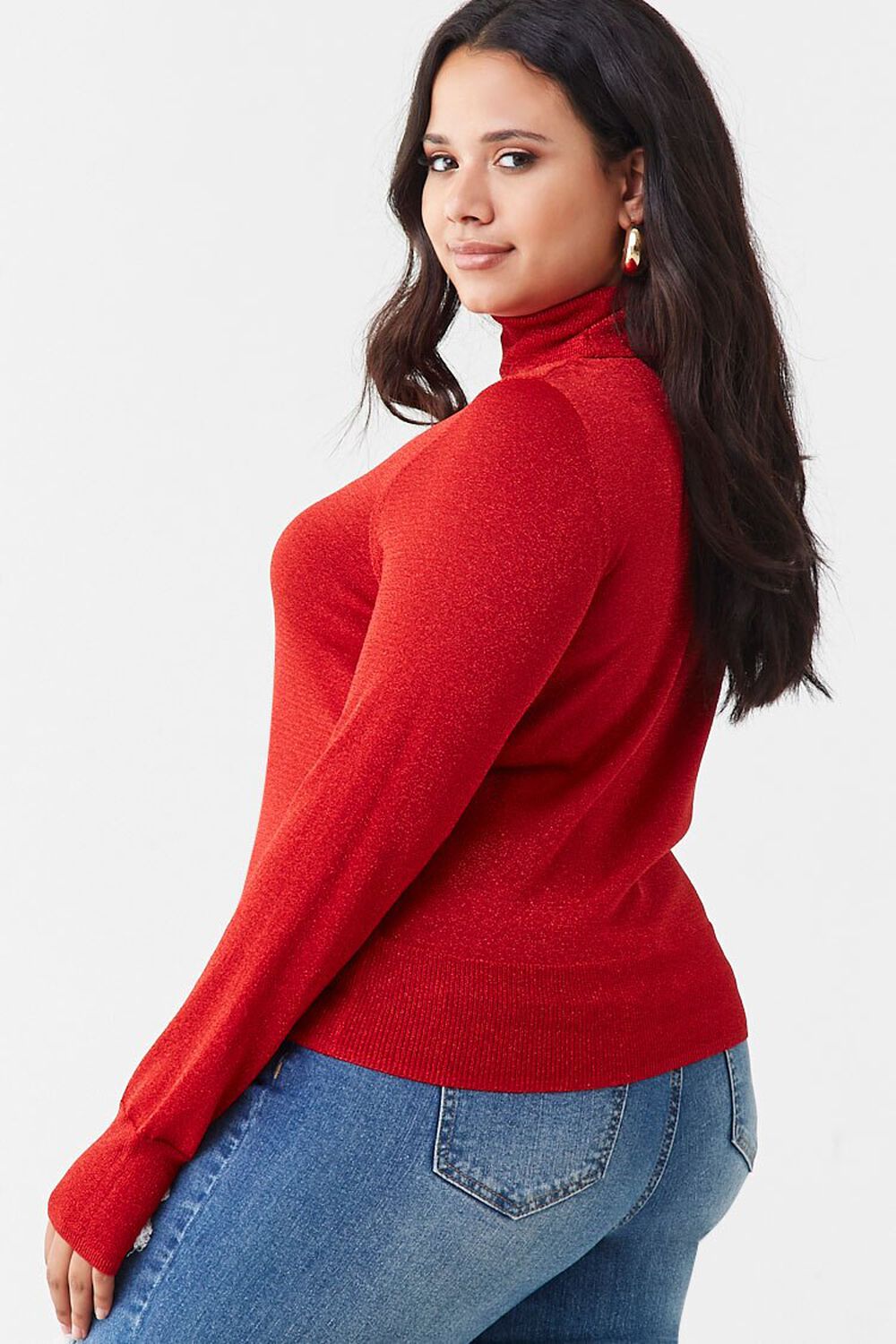 Plus Size Semi-Sheer Glitter Sweater, image 2